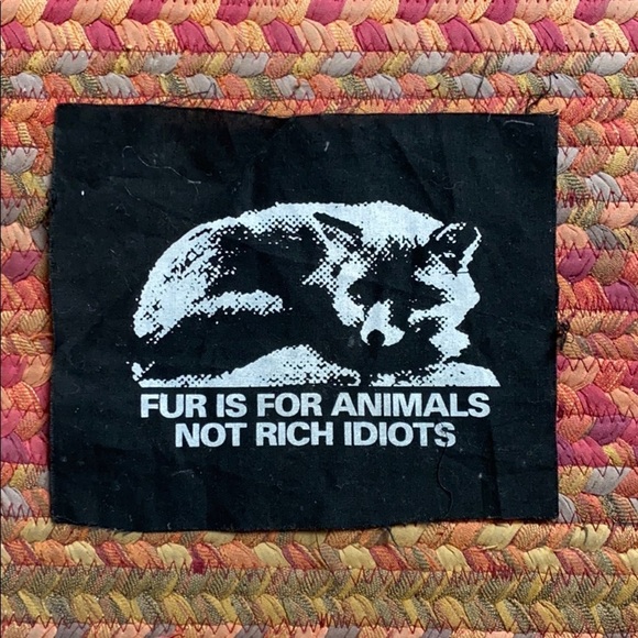FUR IS FOR ANIMALS VEGAN FABRIC PATCH - Picture 1 of 2
